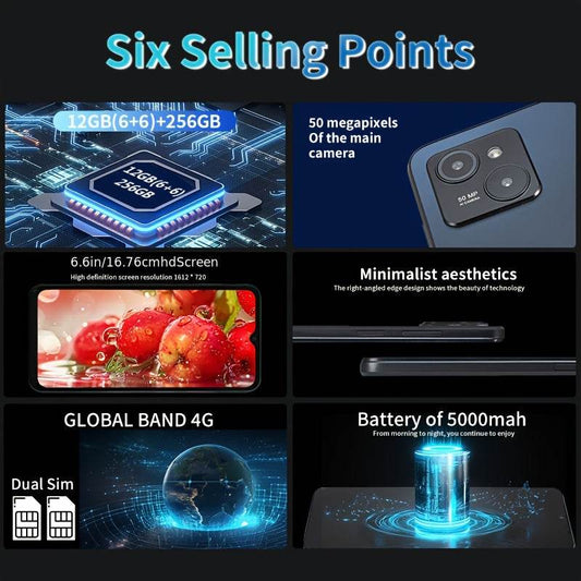Smartphone 256GB, Android 14, Camera 50MP, 5000mAh - Venduqo
