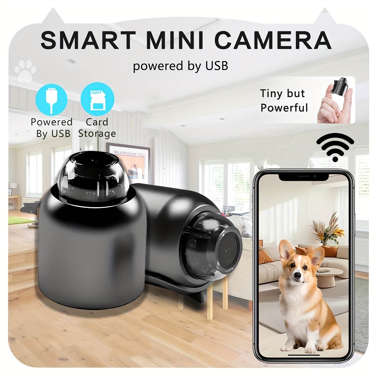 Mini Cameră Micro cu Conectivitate Wi-Fi și Microfon Ascuns - Venduqo