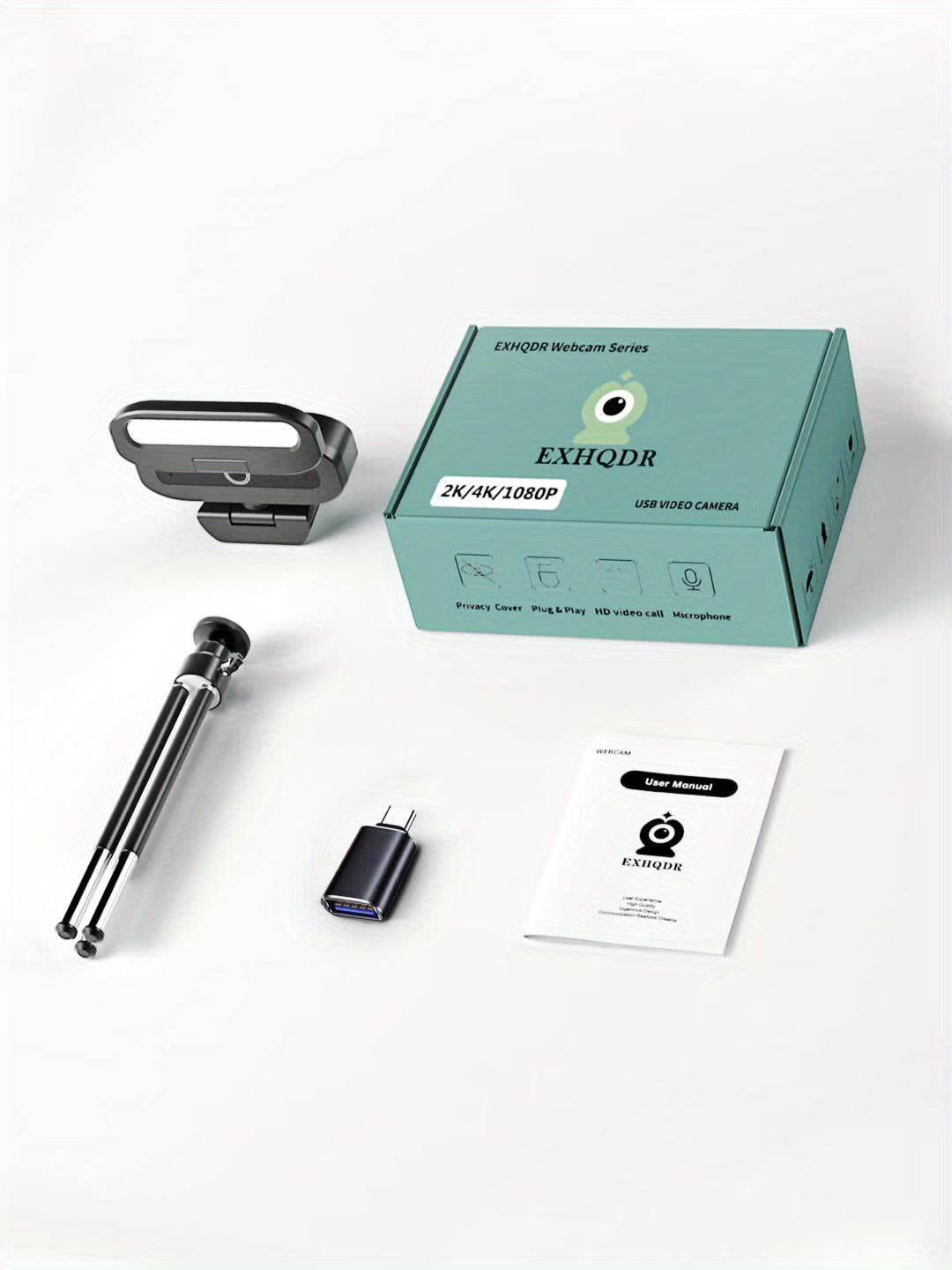 Webcam 4K Ultra HD EXHQDR cu Lumini Reglabile si Microfon - Venduqo