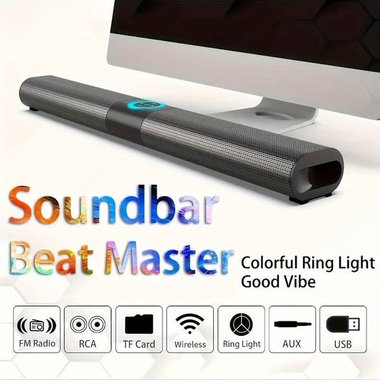WZERTKNV Wireless Soundbar for TV & PC - Enhanced Audio Experience