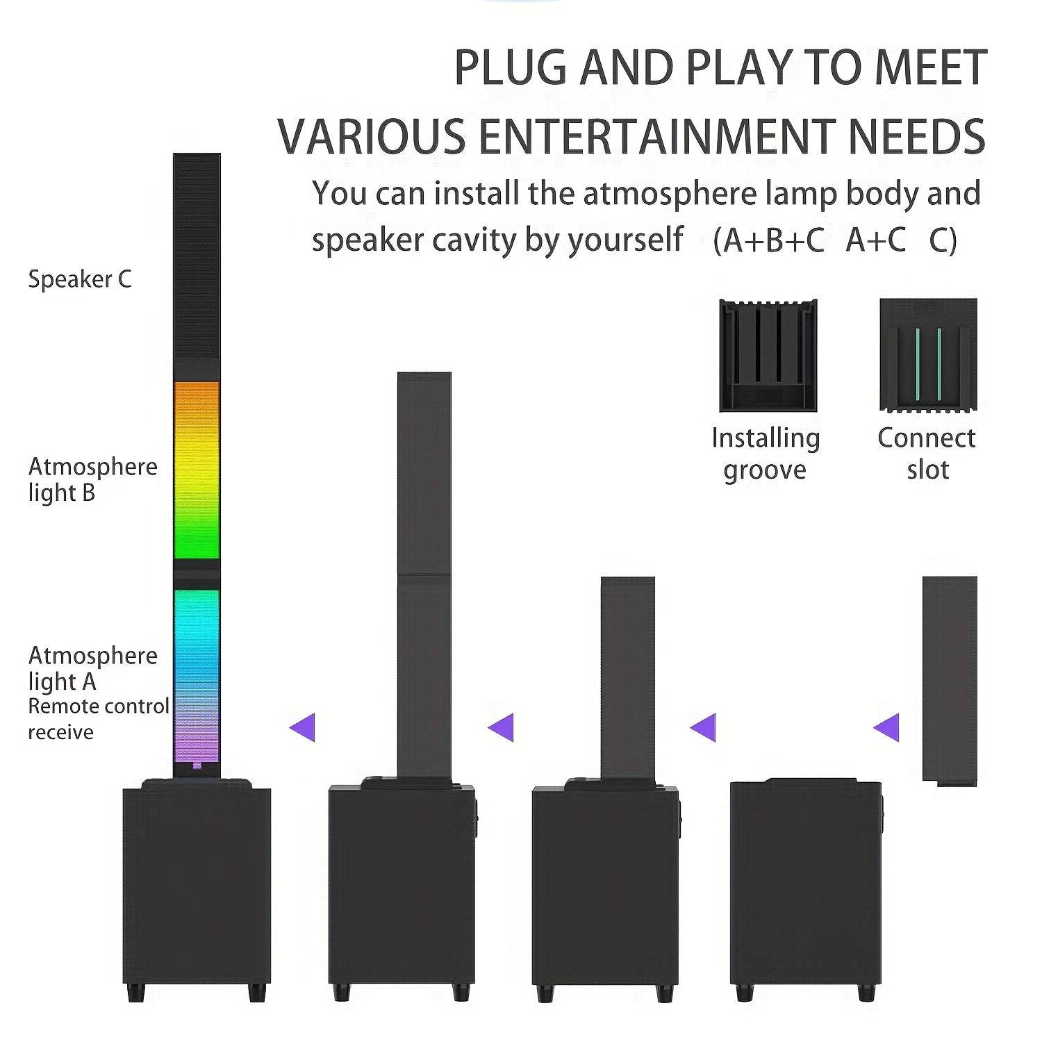 Boxă TV Home cu Iluminare RGB și Sunet Surround - Venduqo