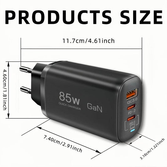 Încărcător Rapid GaN 85W USB Type-C pentru iPhone, Samsung, MacBook - Venduqo