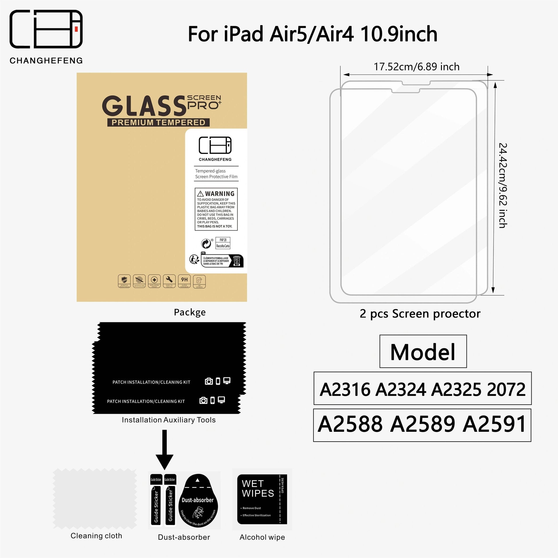 Protecție Ecran din Sticlă Temperată 2pcs pentru iPad Air & Mini - Venduqo