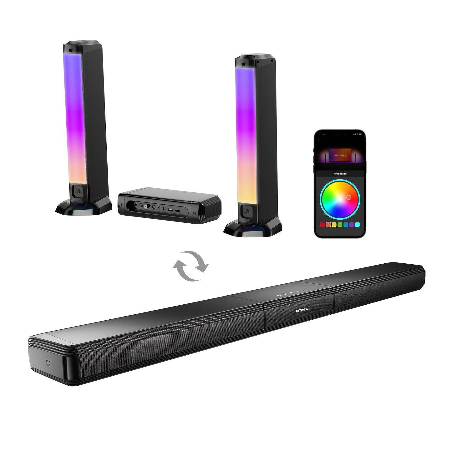 Soundbar ULTIMEA 5.0ch cu RGB – Control prin Aplicație - Venduqo
