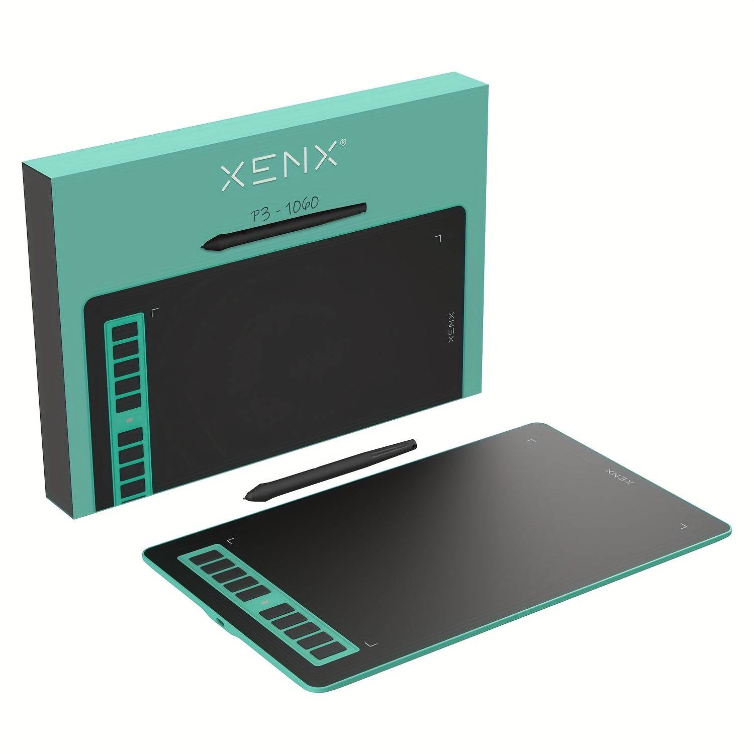XENX P3-1060 Tablet Grafic Verde cu Stylus Sensibil la Presiune - Venduqo