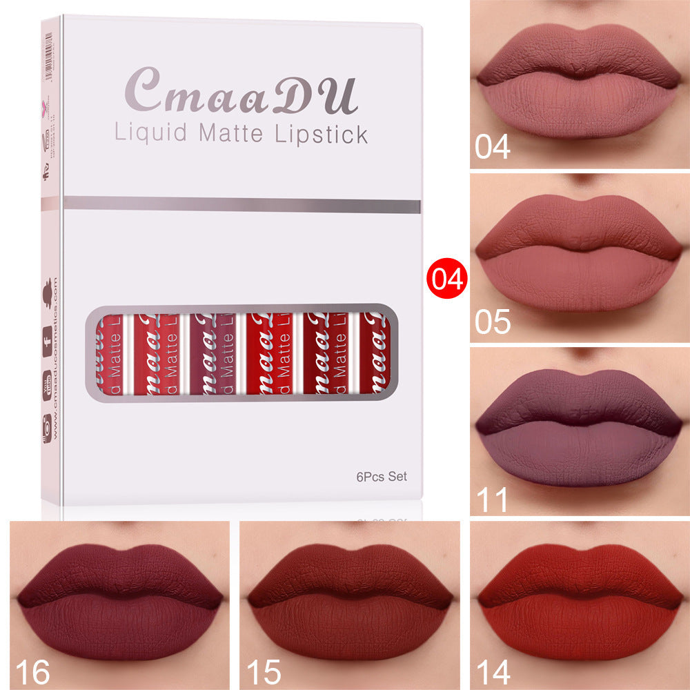 Set 6 Cutii Luciu de Buze Mat Waterproof Long Lasting