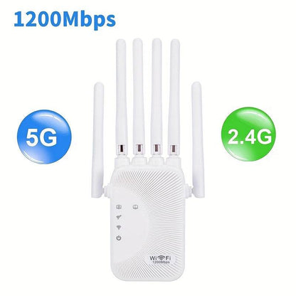 Repetitor WiFi Dual-Band 1200Mbps - Antena cu 6 Gainuri - Venduqo