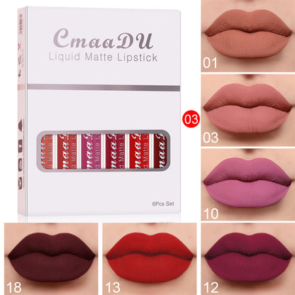 Set 6 Cutii Luciu de Buze Mat Waterproof Long Lasting