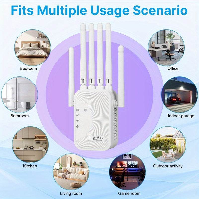 Repetitor WiFi Dual-Band 1200Mbps - Antena cu 6 Gainuri - Venduqo