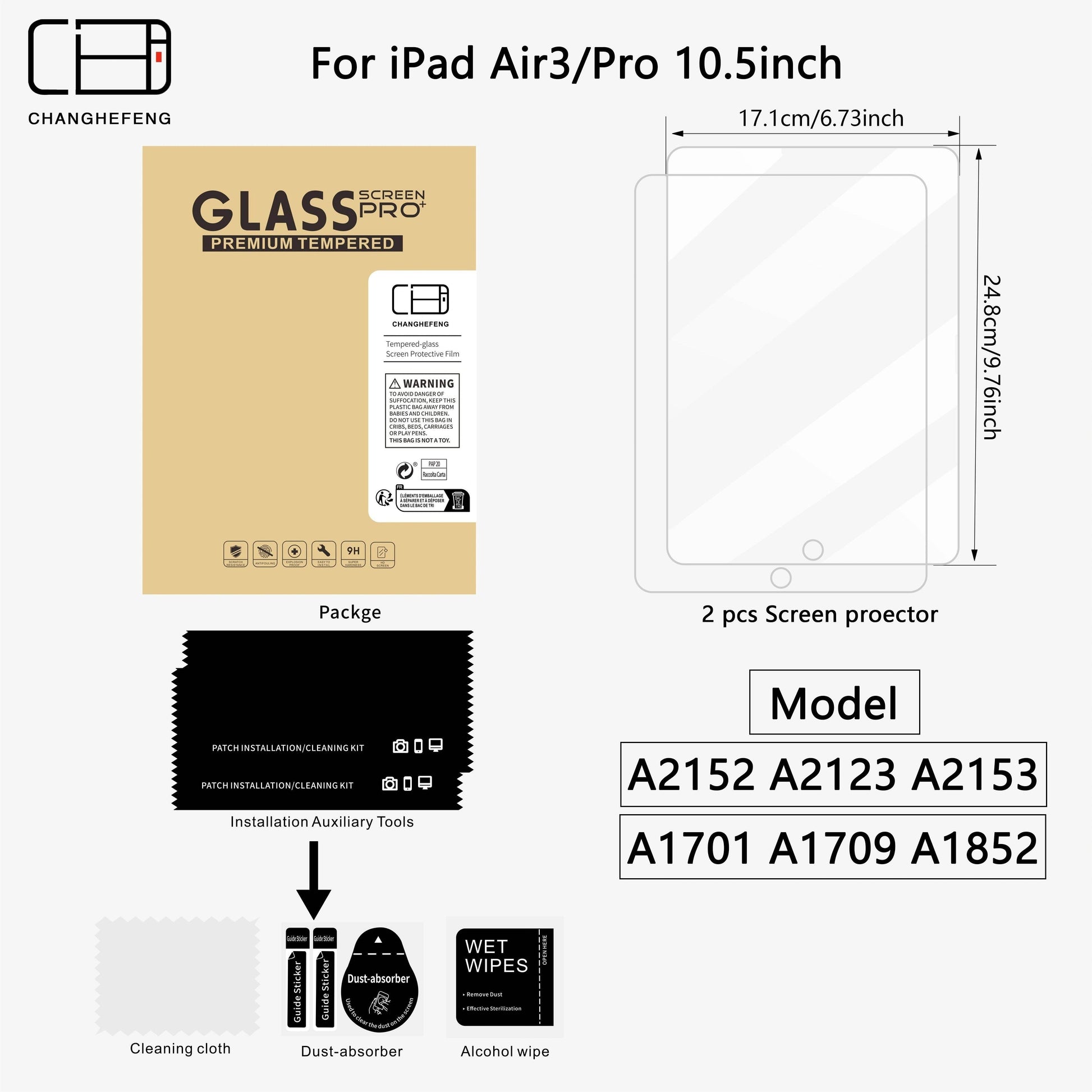 Protecție Ecran din Sticlă Temperată 2pcs pentru iPad Air & Mini - Venduqo