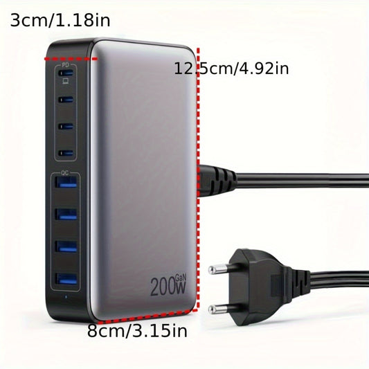 Încărcător Rapid USB-C 200W cu Tehnologie GaN III