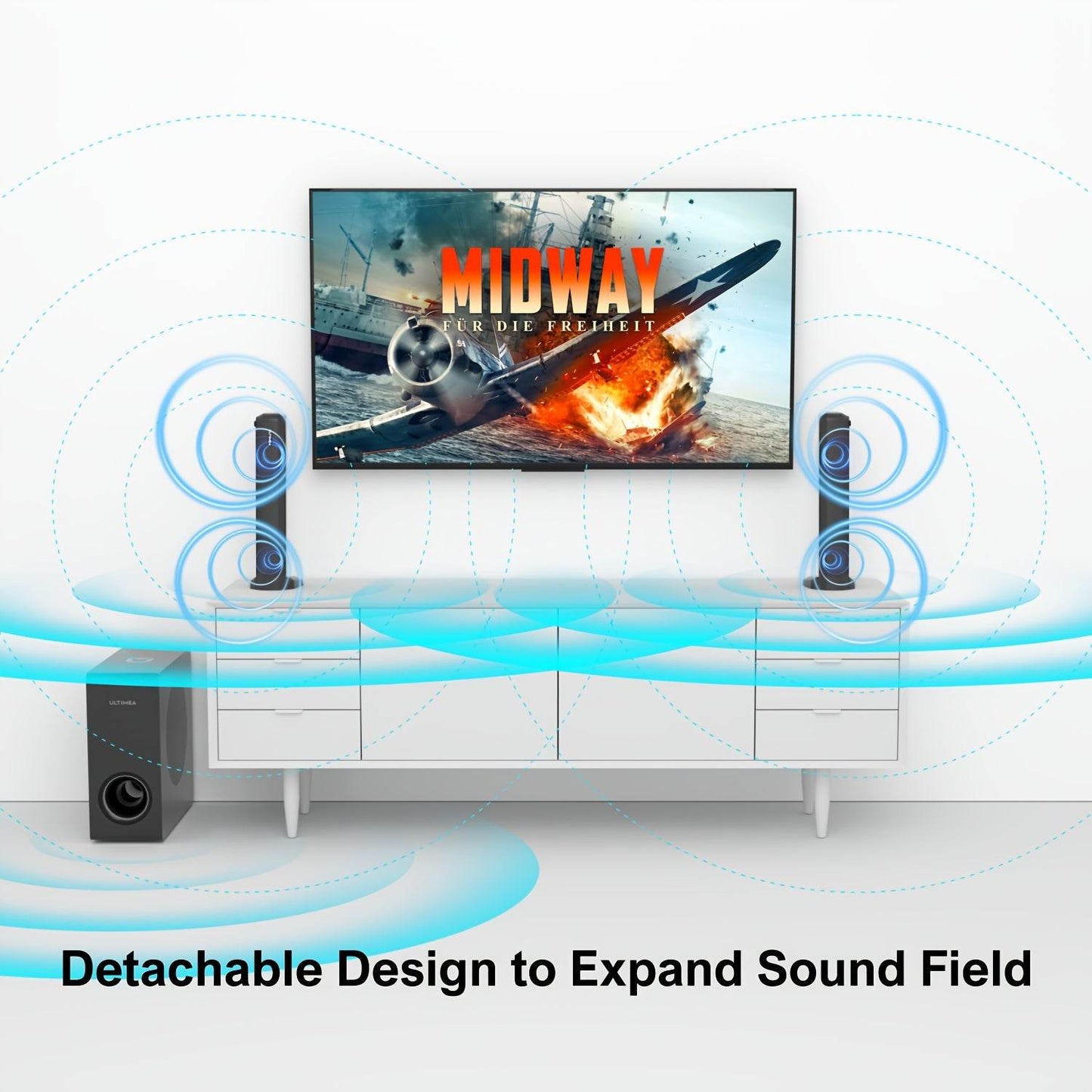 Soundbar ULTIMEA 4.1ch cu Subwoofer pentru TV Smart - 200W - Venduqo