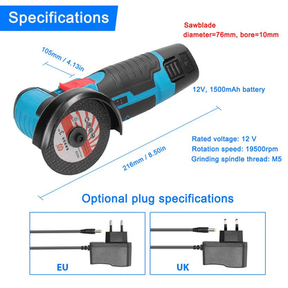 Moară unghiulară mini 12V fără fir 19500rpm