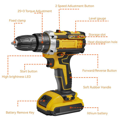 Bormasina electrica cordless 1800RPM cu motor periat E21V