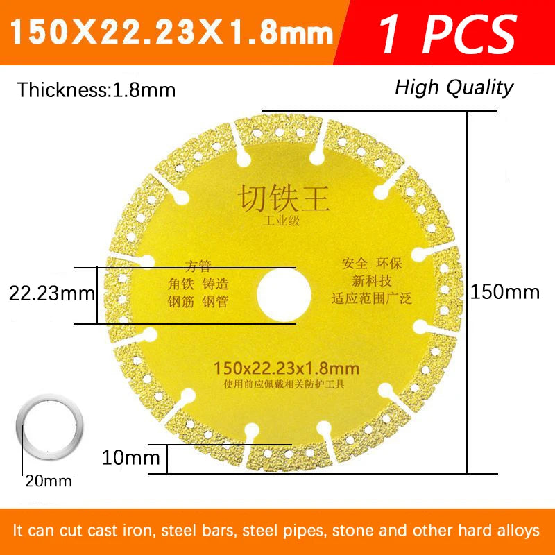 Disc diamantat pentru tăiere metal, 115/125/180mm