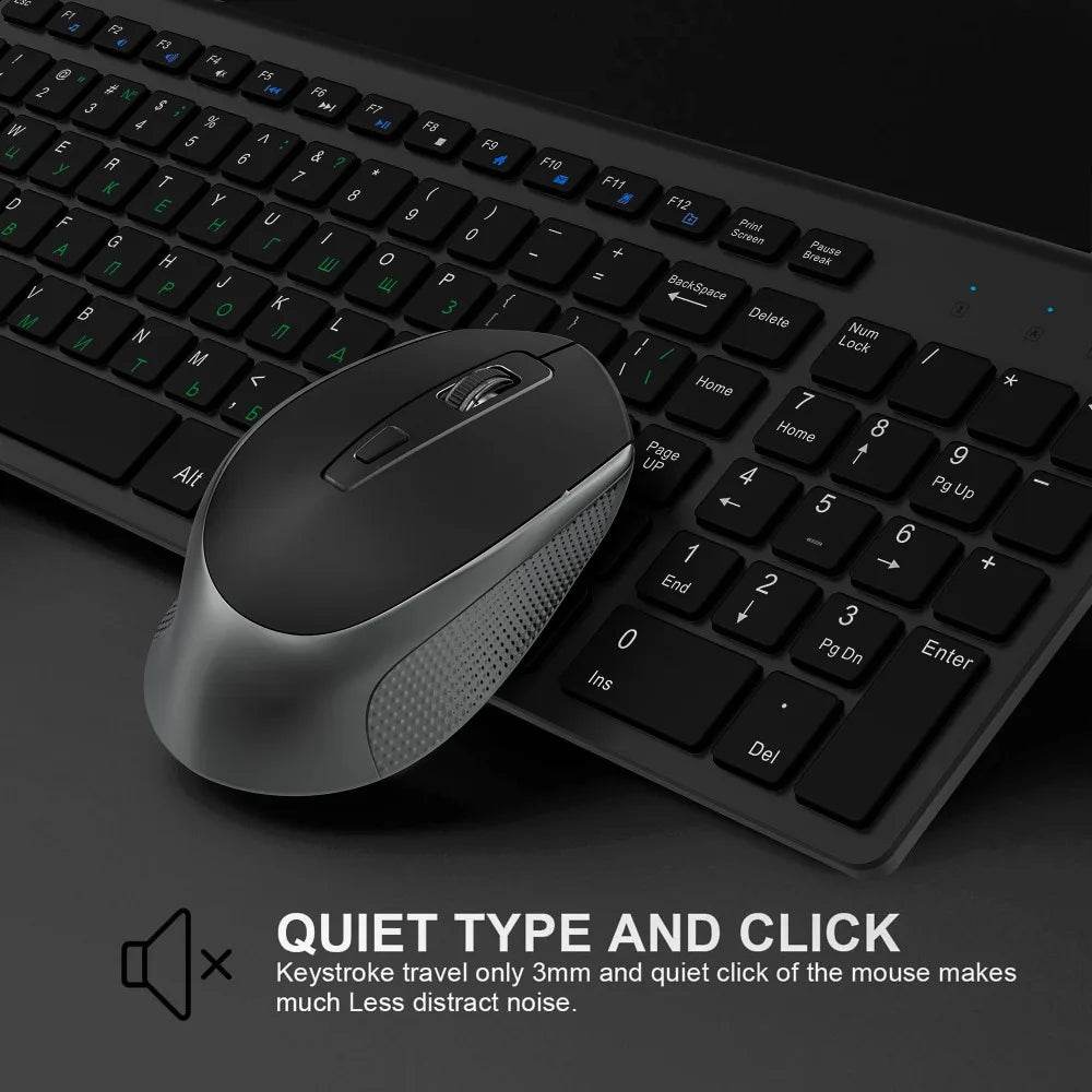 Set Tastatură și Mouse Wireless - Compact și Silențios - Venduqo