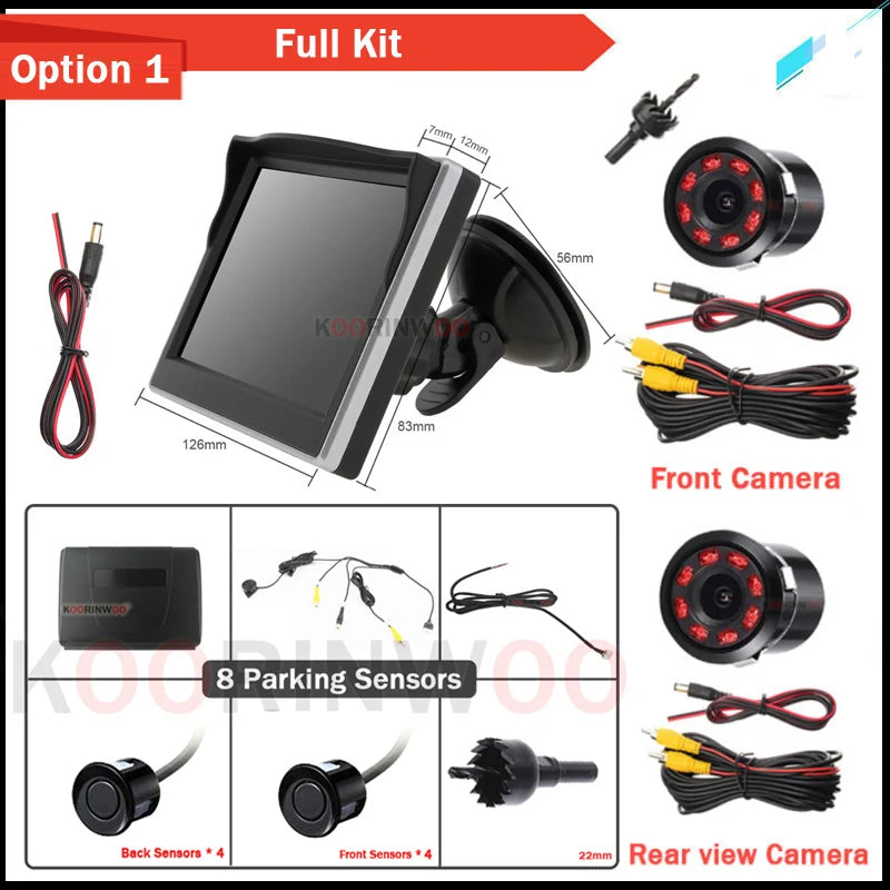 Senzori de Parcari Dual CPU Koorinwoo cu Monitor si Camera