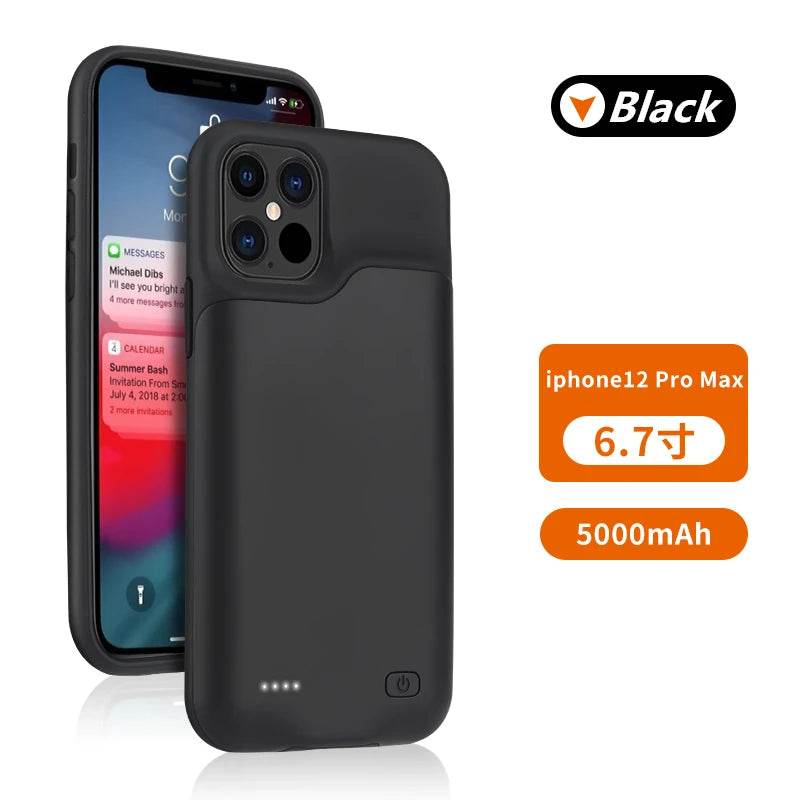 Carcasa cu baterie pentru iPhone 12 Mini, 12 Pro Max - Încărcător inteligent - Venduqo