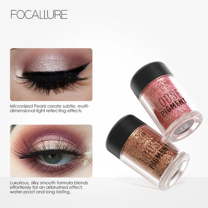 FOCALLURE Glitter Eye Shadow - Waterproof, Long Lasting, Shiny