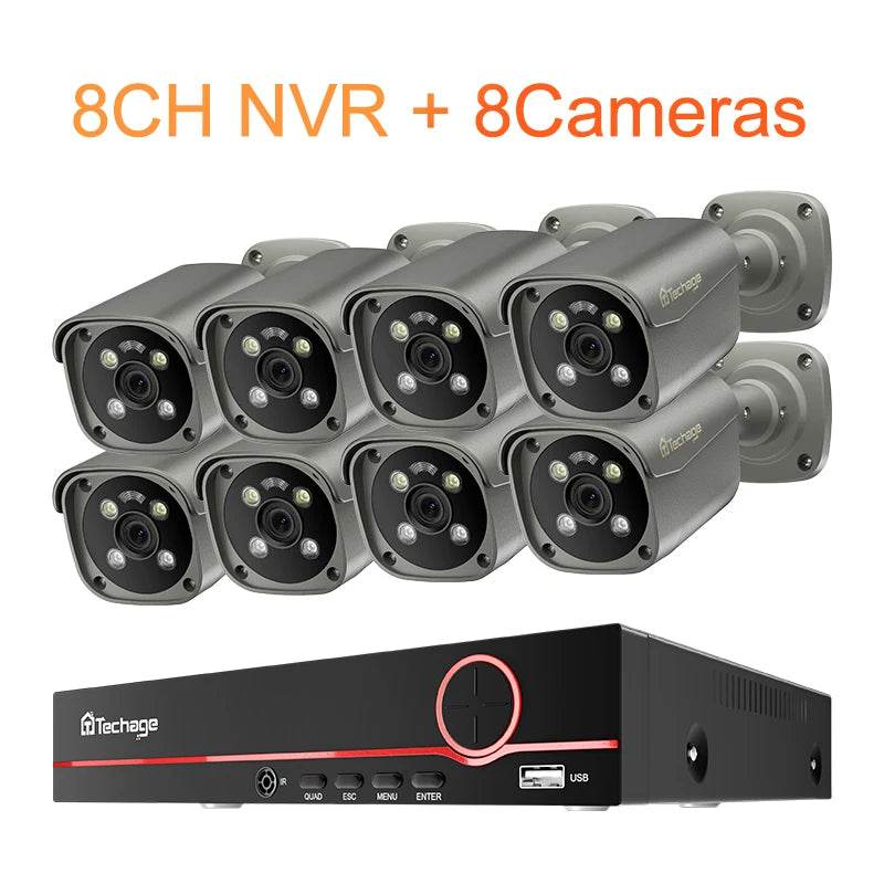 Sistem de Supraveghere Techage 4K 8MP H.265 8CH PoE NVR - Venduqo
