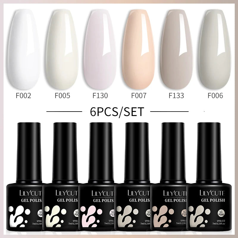 Set 6 Piese Oja Gel 7ml Brown LILYCUTE pentru Manichiură