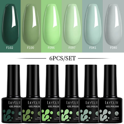 Set 6 Piese Oja Gel Termica LILYCUTE 7ML Serie Roșie