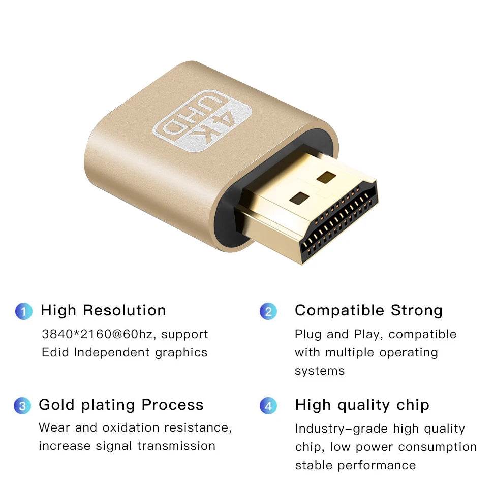 Adaptator Virtual Display HDMI-VGA 4K - Venduqo