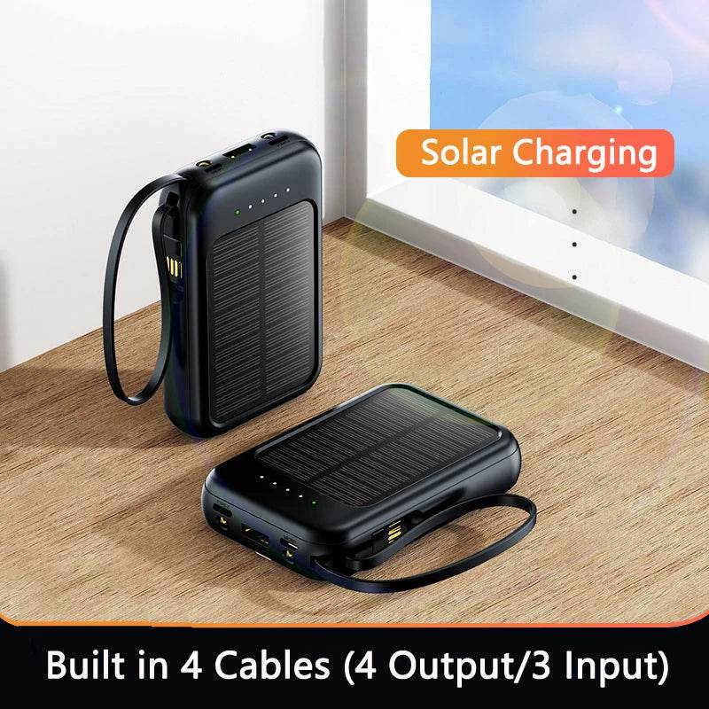 Power Bank Solar Xiaomi 50000mAh 4 în 1 cu Cabluri Incorporate - Venduqo
