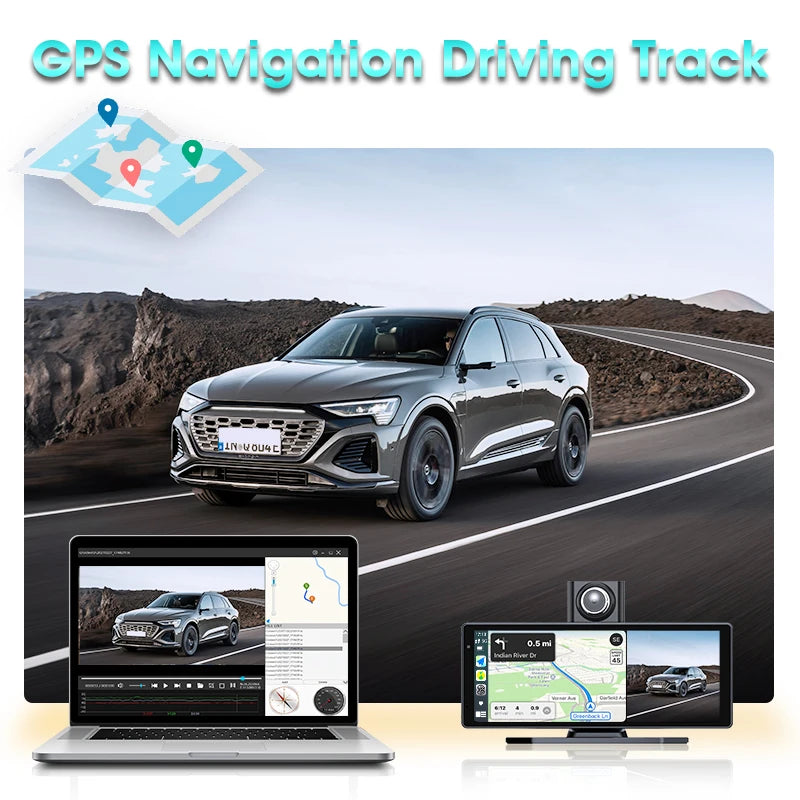 Jansite 8.1" Dash Cam 2.5K cu Carplay și Android Auto