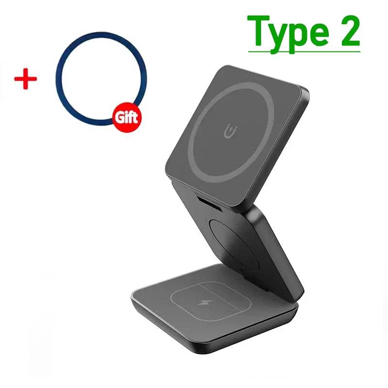 Încărcător Wireless Magnetic 3 în 1 30W pentru iPhone 15/14/13/12 Pro Max - Venduqo