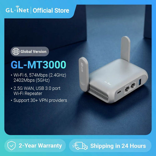 Router Portabil GL.iNet GL-MT3000 (Beryl AX) Wi-Fi 6 - Venduqo