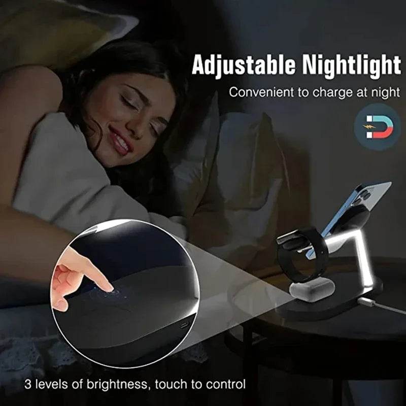 Încărcător Wireless 3 în 1 Magnetic pentru iPhone 12-16 și Apple Watch - Venduqo