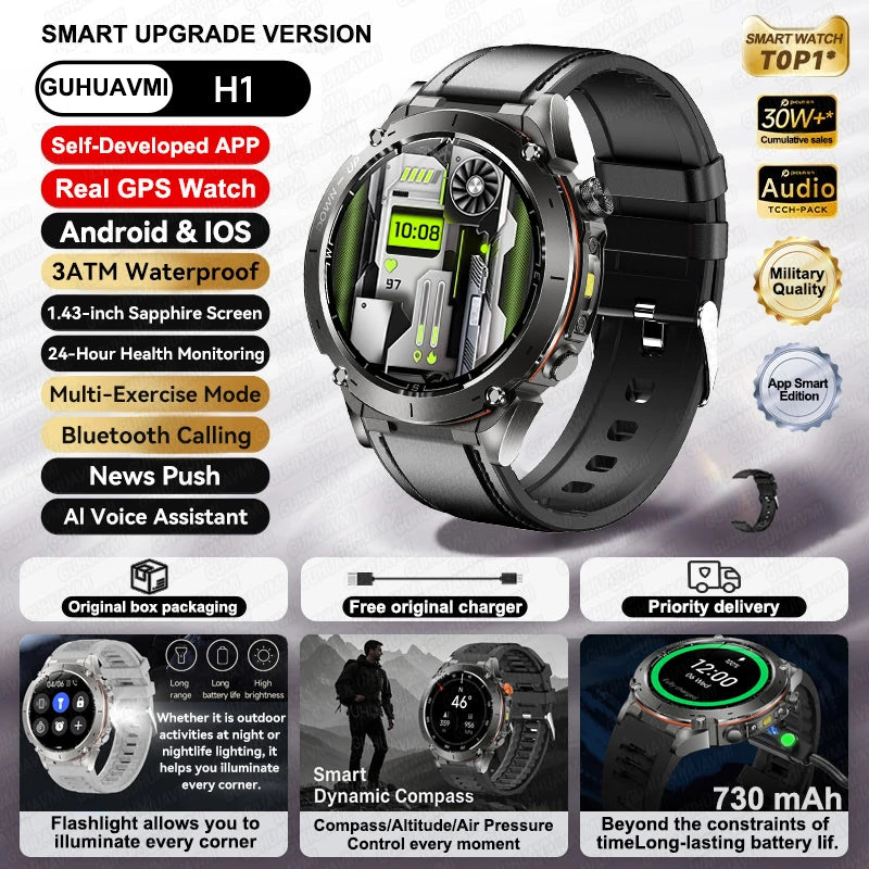 GPS Smartwatch for Adventurers - 1.43" AMOLED Waterproof