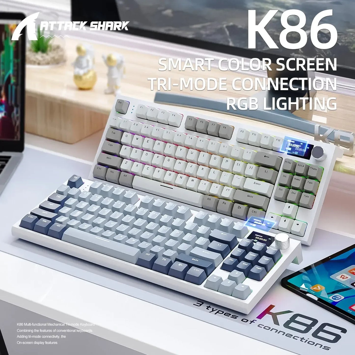 Attack Shark K86 Tastatură Mecanică Wireless 75%