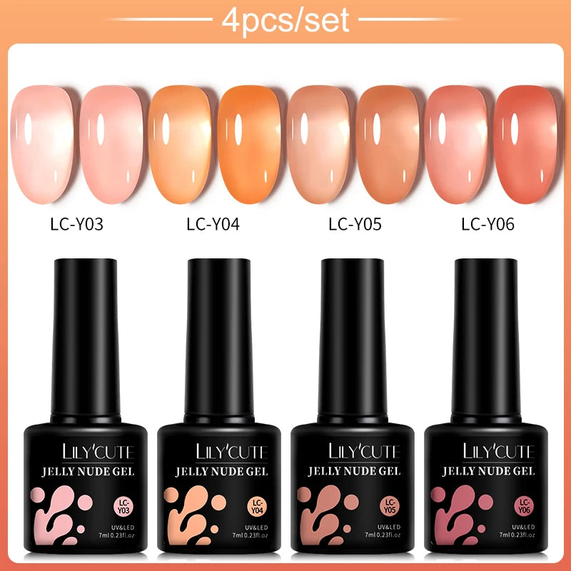 Set 4/5 Piese Oja Gel Roz Nude LILYCUTE 7ML