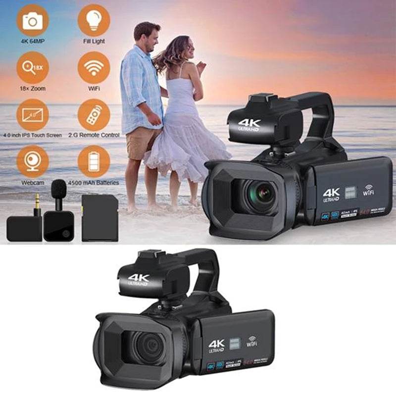 Cameră Video 4K 64MP cu Ecran Tactil de 4 Inch - Venduqo