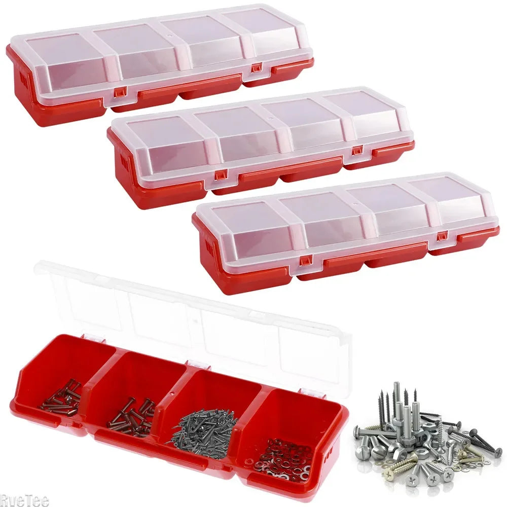 Cutie Organizator Piese din Plastic cu Capac - 2 Bucăți