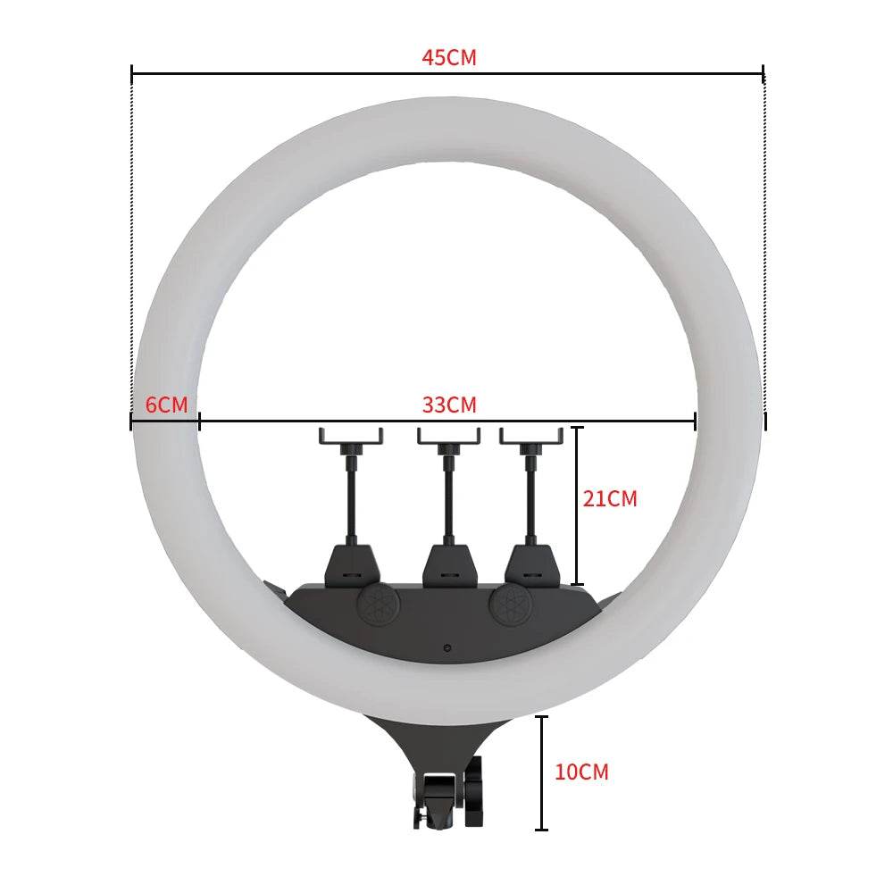 Kit de iluminare cu inel SH de 18 inci cu suport pentru telefon - Venduqo