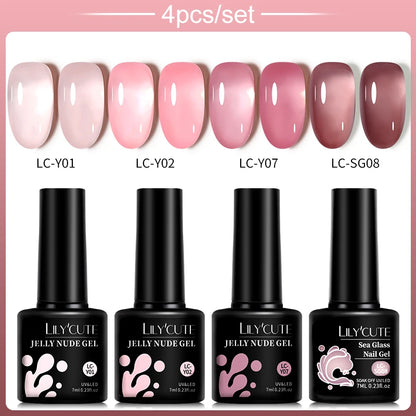 Set 4/5 Piese Oja Gel Roz Nude LILYCUTE 7ML