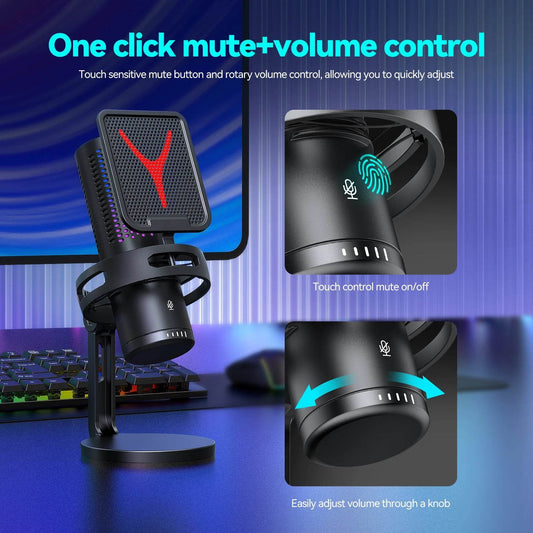 Microfon Gaming Profesional Condensator USB RGB - Venduqo
