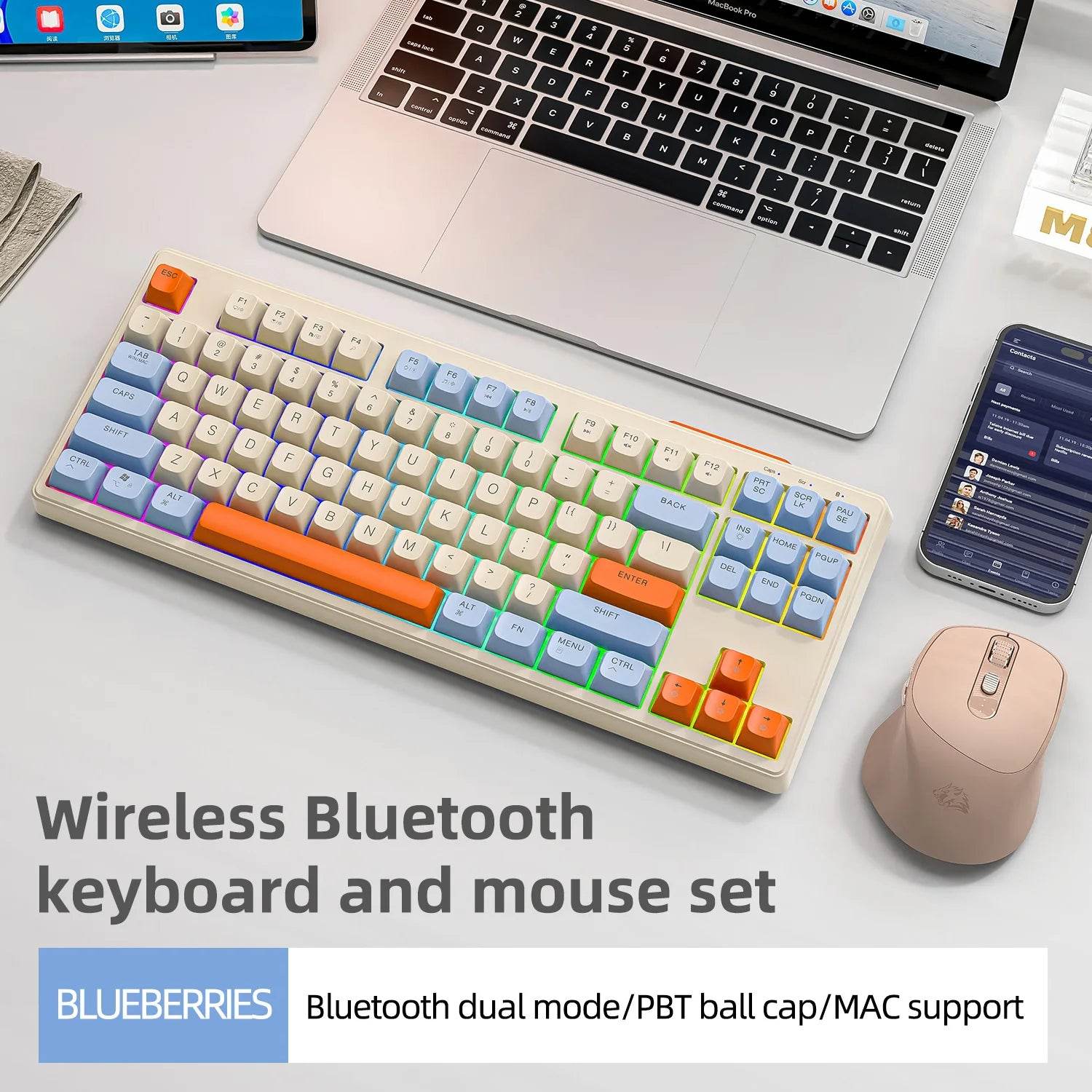 M87 Tastatură Wireless cu 87 Taste, Bluetooth și RGB - Venduqo
