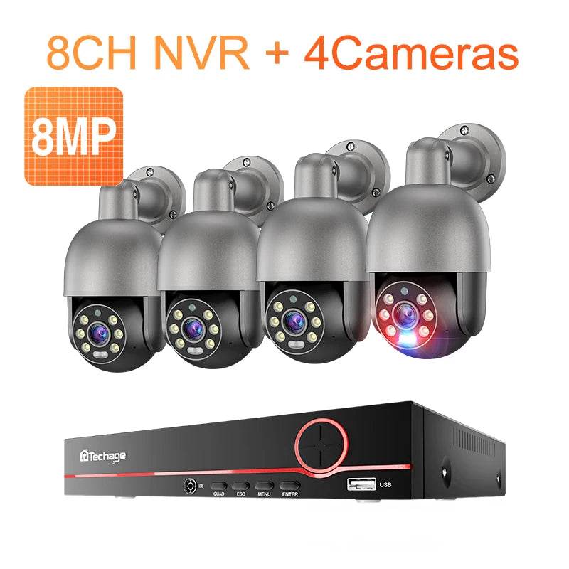 Sistem de Supraveghere Techage 4K 8MP H.265 8CH PoE NVR - Venduqo
