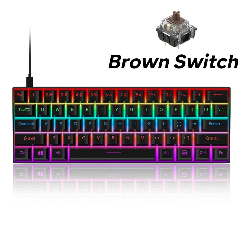 Tastatură Mecanică 61 Taste Switch-uri Interchangeabile - Venduqo