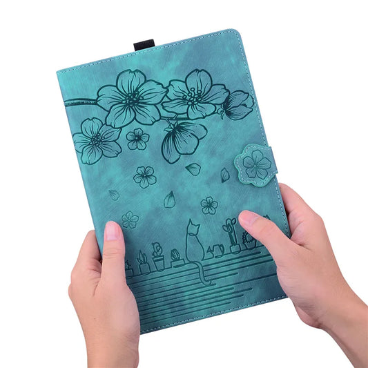 Funda Samsung Galaxy Tab S9 FE 10.9" 3D Floare Pisica