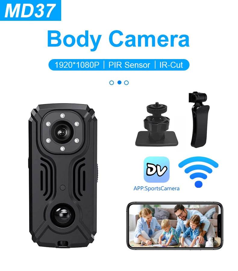 MD31 Mini Cameră Video PIR HD 1080P cu Clip pentru Îmbrăcăminte - Venduqo