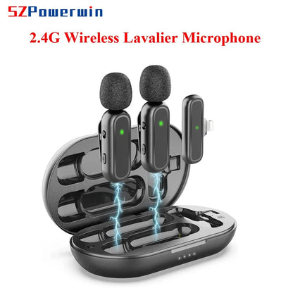 Microfon Lavalier Wireless Powerwin 2.4G pentru iPhone și Android