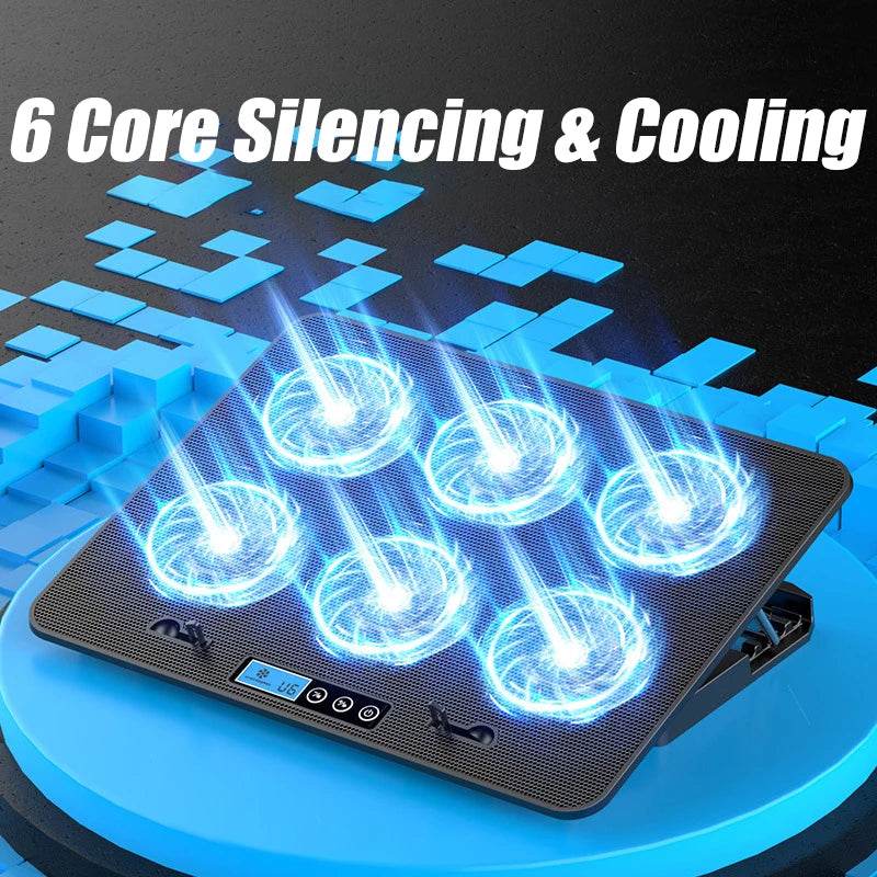 Răcitor Laptop Gaming COOLCOLD A9 cu RGB și 6 Ventilatoare - Venduqo