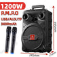 Boxa Bluetooth 1200W P.M.P.O cu Microfon Dual pentru Karaoke - Venduqo