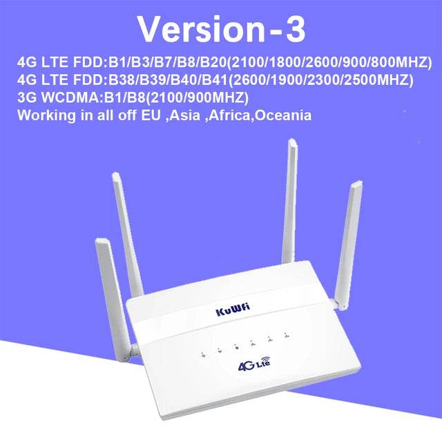 Router 4G LTE KuWFi Dual Band WiFi 750Mbps - Venduqo