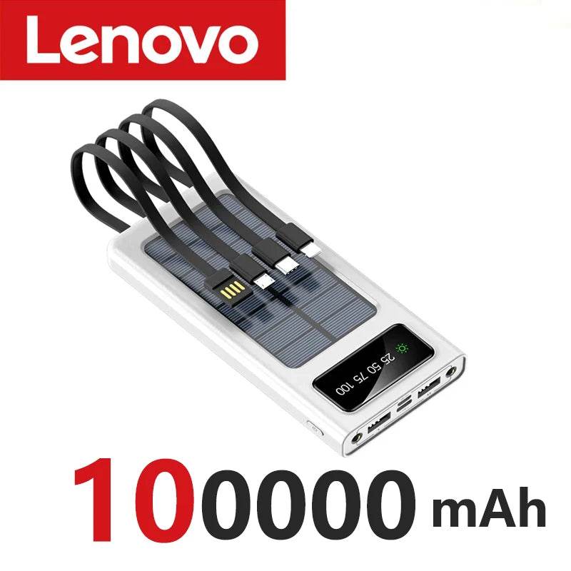 Power Bank Solar Lenovo 200000mAh cu Cablu Integrat - Venduqo